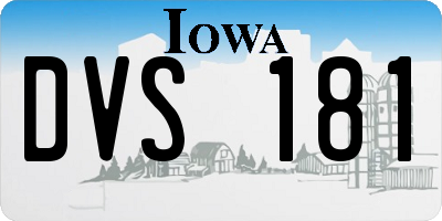 IA license plate DVS181