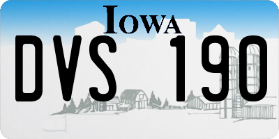 IA license plate DVS190