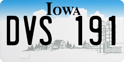 IA license plate DVS191