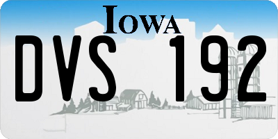 IA license plate DVS192
