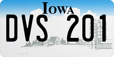 IA license plate DVS201