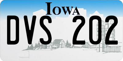 IA license plate DVS202