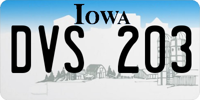 IA license plate DVS203