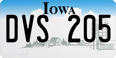 IA license plate DVS205