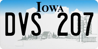 IA license plate DVS207