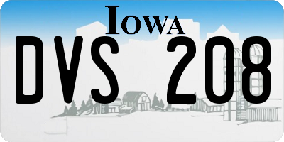 IA license plate DVS208