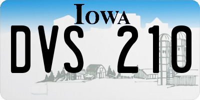 IA license plate DVS210
