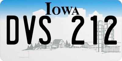 IA license plate DVS212