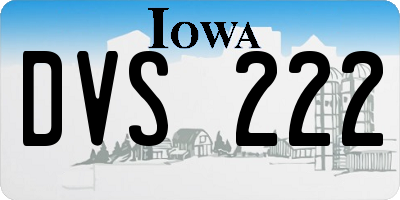 IA license plate DVS222