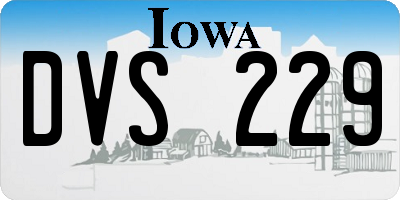 IA license plate DVS229