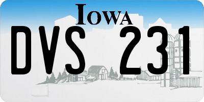IA license plate DVS231