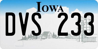 IA license plate DVS233