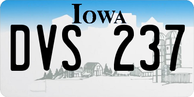 IA license plate DVS237