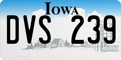 IA license plate DVS239
