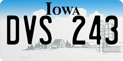 IA license plate DVS243