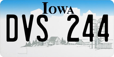 IA license plate DVS244
