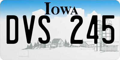 IA license plate DVS245