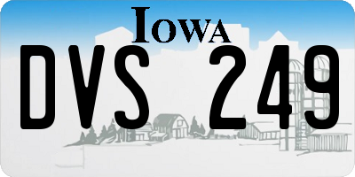 IA license plate DVS249