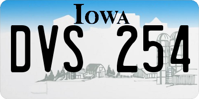 IA license plate DVS254
