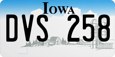 IA license plate DVS258