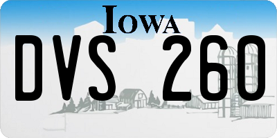 IA license plate DVS260