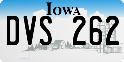 IA license plate DVS262