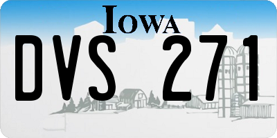 IA license plate DVS271
