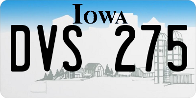 IA license plate DVS275