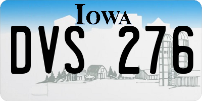 IA license plate DVS276