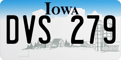 IA license plate DVS279