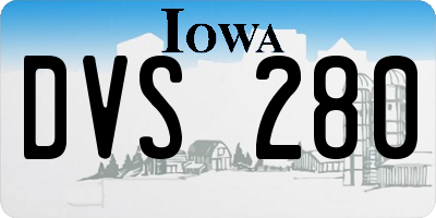 IA license plate DVS280