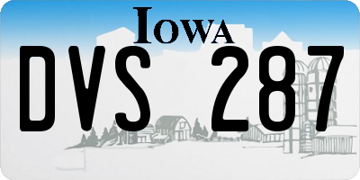 IA license plate DVS287
