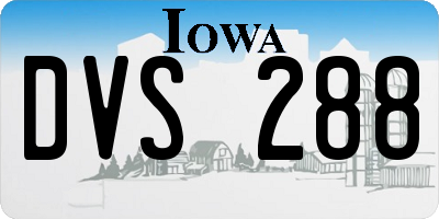 IA license plate DVS288