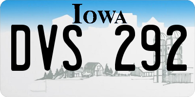 IA license plate DVS292