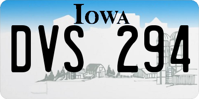 IA license plate DVS294