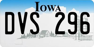 IA license plate DVS296