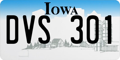 IA license plate DVS301