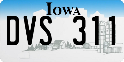 IA license plate DVS311