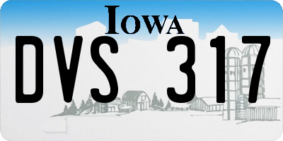 IA license plate DVS317