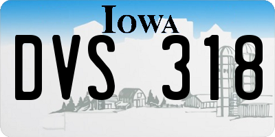 IA license plate DVS318