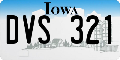 IA license plate DVS321