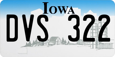 IA license plate DVS322