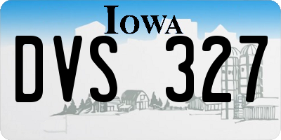 IA license plate DVS327