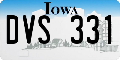 IA license plate DVS331