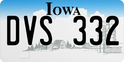 IA license plate DVS332