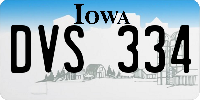 IA license plate DVS334