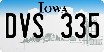 IA license plate DVS335
