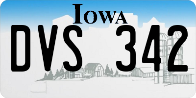 IA license plate DVS342