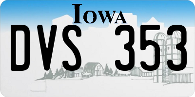 IA license plate DVS353