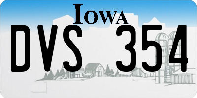 IA license plate DVS354